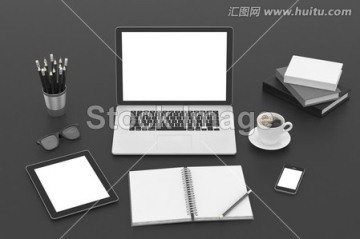 笔记本电脑和办公用品